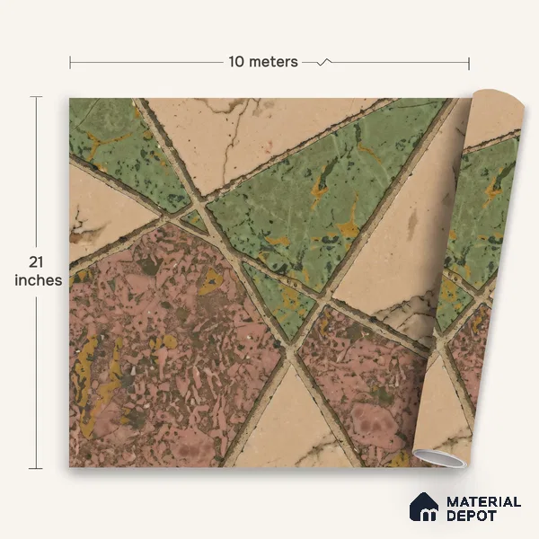 WK150-51 | 10 Meter x 21 Inches Geometric Look Wallpaper - 57.41 Sq. Ft. | Minimum 15% wastage during installation