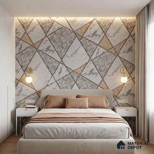WK150-52 | 10 Meter x 21 Inches Geometric Look Wallpaper - 57.41 Sq. Ft. | Minimum 15% wastage during installation
