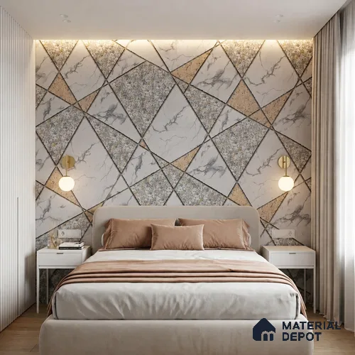 WK150-52 | 10 Meter x 21 Inches Geometric Look Wallpaper - 57.41 Sq. Ft. | Minimum 15% wastage during installation