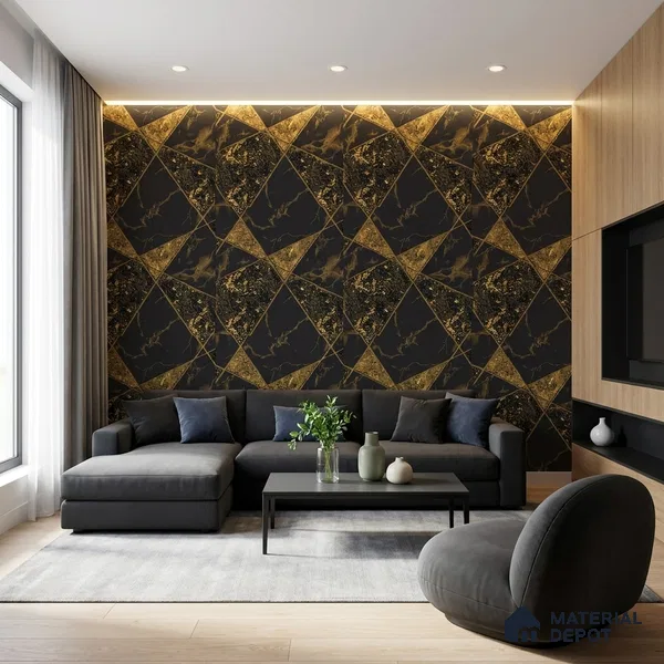 WK150-53 | 10 Meter x 21 Inches Geometric Look Wallpaper - 57.41 Sq. Ft. | Minimum 15% wastage during installation