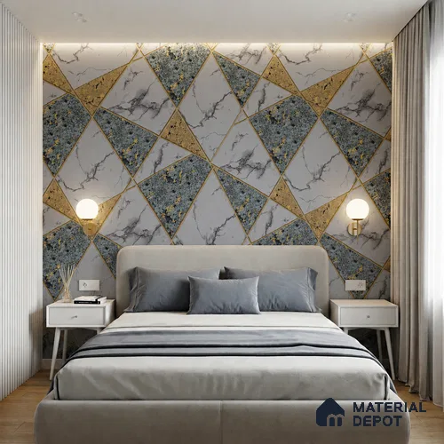 WK150-50 | 10 Meter x 21 Inches Geometric Look Wallpaper - 57.41 Sq. Ft. | Minimum 15% wastage during installation
