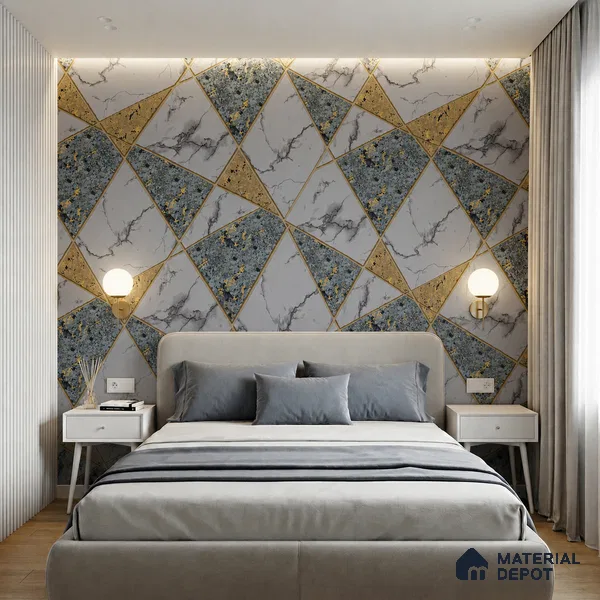 WK150-50 | 10 Meter x 21 Inches Geometric Look Wallpaper - 57.41 Sq. Ft. | Minimum 15% wastage during installation