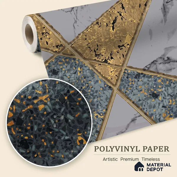 WK150-50 | 10 Meter x 21 Inches Geometric Look Wallpaper - 57.41 Sq. Ft. | Minimum 15% wastage during installation