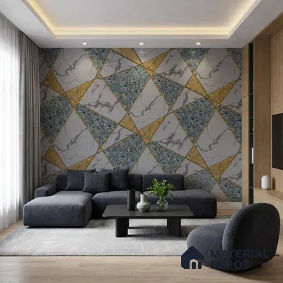 WK150-50 | 10 Meter x 21 Inches Geometric Look Wallpaper - 57.41 Sq. Ft. | Minimum 15% wastage during installation