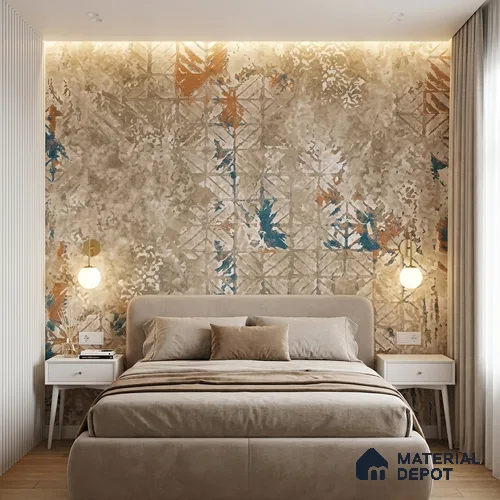 WK150-32 | Tan & Rust Fern Damask Botanical Look Wallpaper 10 Meter x 21 Inches - 57.41 Sq. Ft. | Minimum 15% wastage during installation