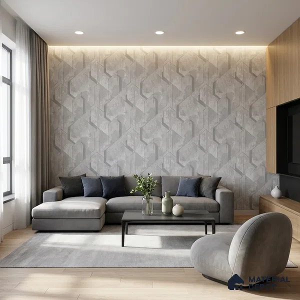WK150-10 | 10 Meter x 21 Inches Geometric Look Wallpaper - 57.41 Sq. Ft. | Minimum 15% wastage during installation
