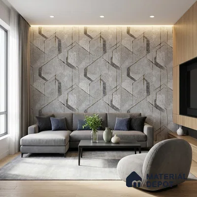 WK150-11 | 10 Meter x 21 Inches Geometric Look Wallpaper - 57.41 Sq. Ft. | Minimum 15% wastage during installation