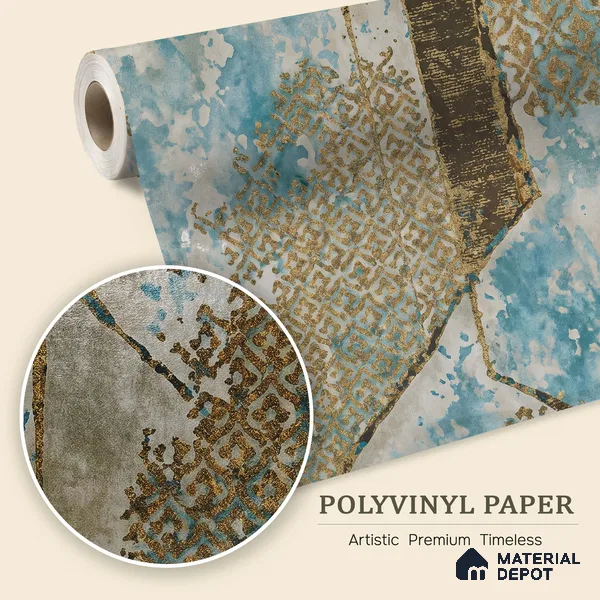 WK150-12 | 10 Meter x 21 Inches Geometric Look Wallpaper - 57.41 Sq. Ft. | Minimum 15% wastage during installation