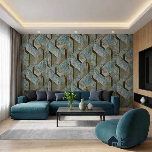 WK150-12 | 10 Meter x 21 Inches Geometric Look Wallpaper - 57.41 Sq. Ft. | Minimum 15% wastage during installation