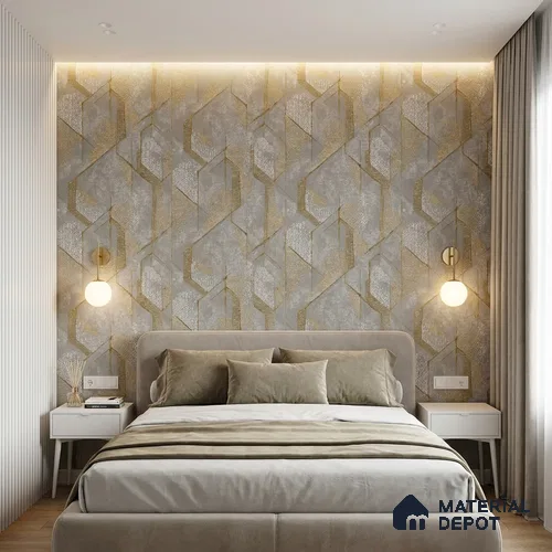 WK150-09 | 10 Meter x 21 Inches Geometric Look Wallpaper - 57.41 Sq. Ft. | Minimum 15% wastage during installation