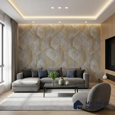 WK150-09 | 10 Meter x 21 Inches Geometric Look Wallpaper - 57.41 Sq. Ft. | Minimum 15% wastage during installation