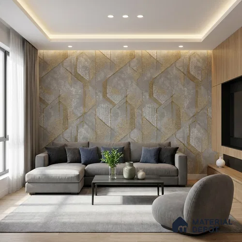 WK150-09 | 10 Meter x 21 Inches Geometric Look Wallpaper - 57.41 Sq. Ft. | Minimum 15% wastage during installation