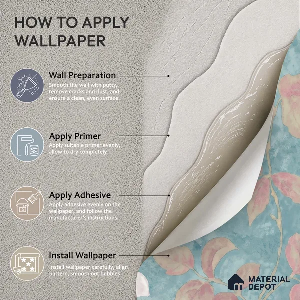 WK150-44 | 10 Meter x 21 Inches Florals Look Wallpaper - 57.41 Sq. Ft. | Minimum 15% wastage during installation