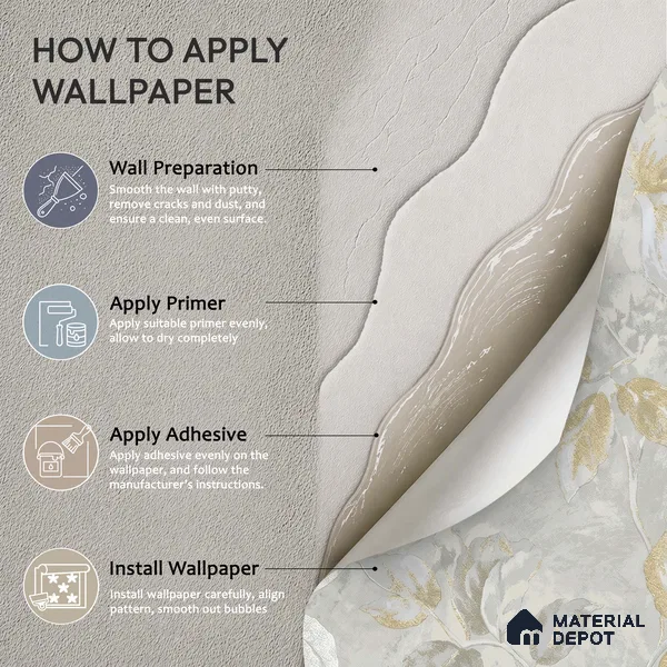 WK150-45 | 10 Meter x 21 Inches Florals Look Wallpaper - 57.41 Sq. Ft. | Minimum 15% wastage during installation