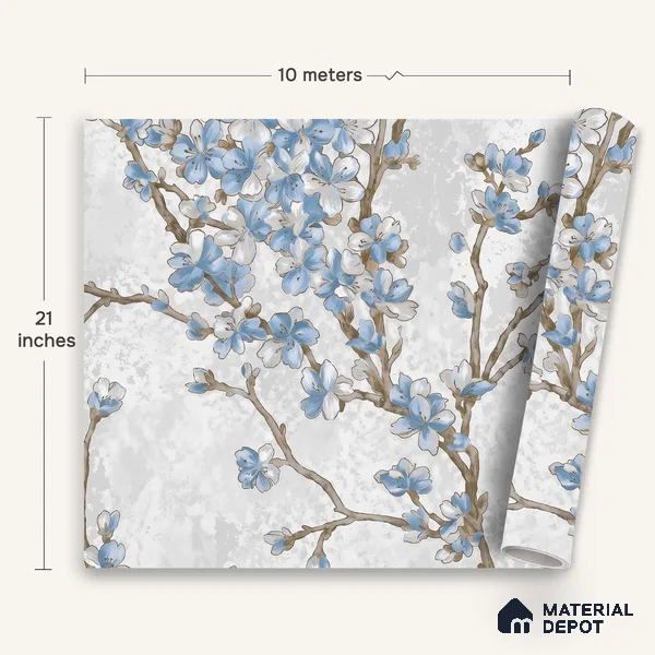 WK150-48 | 10 Meter x 21 Inches Florals Look Wallpaper - 57.41 Sq. Ft. | Minimum 15% wastage during installation