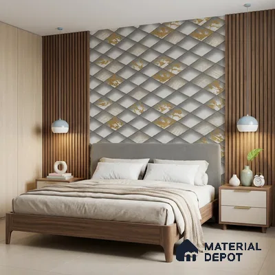 WK150-55 | 10 Meter x 21 Inches Geometric Look Wallpaper - 57.41 Sq. Ft. | Minimum 15% wastage during installation
