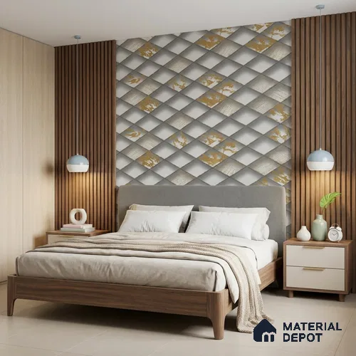 WK150-55 | 10 Meter x 21 Inches Geometric Look Wallpaper - 57.41 Sq. Ft. | Minimum 15% wastage during installation