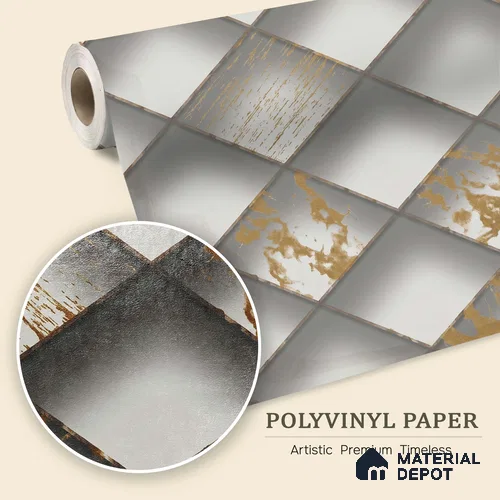 WK150-55 | 10 Meter x 21 Inches Geometric Look Wallpaper - 57.41 Sq. Ft. | Minimum 15% wastage during installation