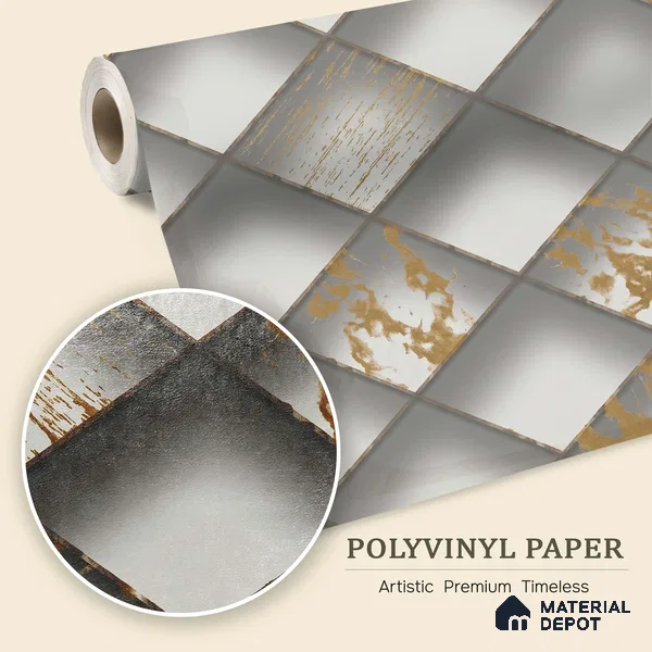 WK150-55 | 10 Meter x 21 Inches Geometric Look Wallpaper - 57.41 Sq. Ft. | Minimum 15% wastage during installation