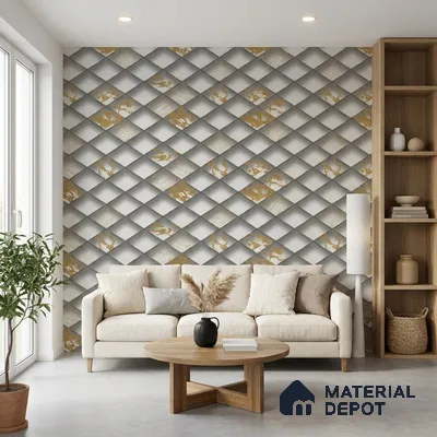 WK150-55 | 10 Meter x 21 Inches Geometric Look Wallpaper - 57.41 Sq. Ft. | Minimum 15% wastage during installation
