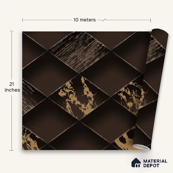 WK150-56 | 10 Meter x 21 Inches Geometric Look Wallpaper - 57.41 Sq. Ft. | Minimum 15% wastage during installation