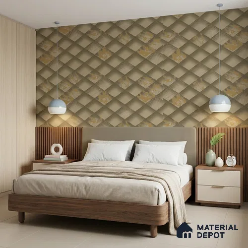 WK150-57 | 10 Meter x 21 Inches Geometric Look Wallpaper - 57.41 Sq. Ft. | Minimum 15% wastage during installation
