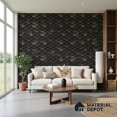 WK150-54 | 10 Meter x 21 Inches Geometric Look Wallpaper - 57.41 Sq. Ft. | Minimum 15% wastage during installation