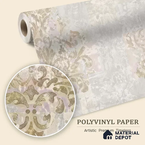 WK150-03 | 10 Meter x 21 Inches Damask Look Wallpaper - 57.41 Sq. Ft. | Minimum 15% wastage during installation