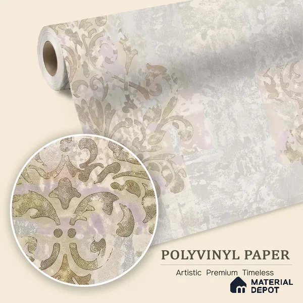 WK150-03 | 10 Meter x 21 Inches Damask Look Wallpaper - 57.41 Sq. Ft. | Minimum 15% wastage during installation