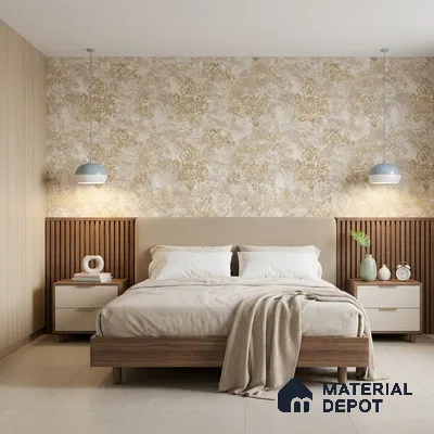 WK150-05 | 10 Meter x 21 Inches Damask Look Wallpaper - 57.41 Sq. Ft. | Minimum 15% wastage during installation
