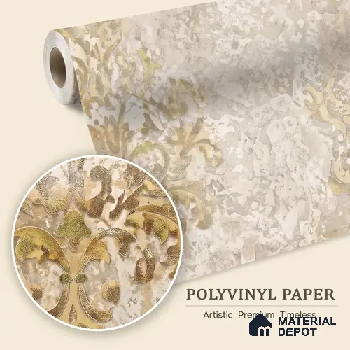 WK150-05 | 10 Meter x 21 Inches Damask Look Wallpaper - 57.41 Sq. Ft. | Minimum 15% wastage during installation