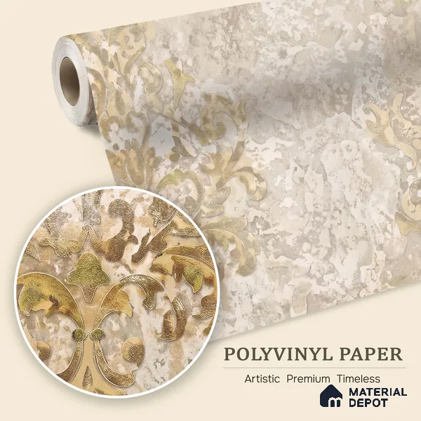 WK150-05 | 10 Meter x 21 Inches Damask Look Wallpaper - 57.41 Sq. Ft. | Minimum 15% wastage during installation