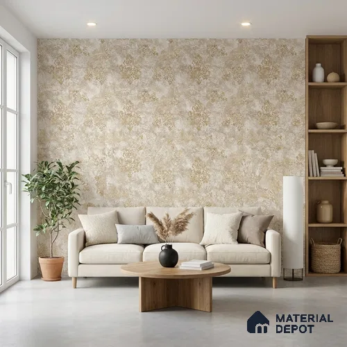 WK150-05 | 10 Meter x 21 Inches Damask Look Wallpaper - 57.41 Sq. Ft. | Minimum 15% wastage during installation
