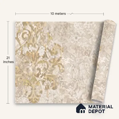 WK150-05 | 10 Meter x 21 Inches Damask Look Wallpaper - 57.41 Sq. Ft. | Minimum 15% wastage during installation