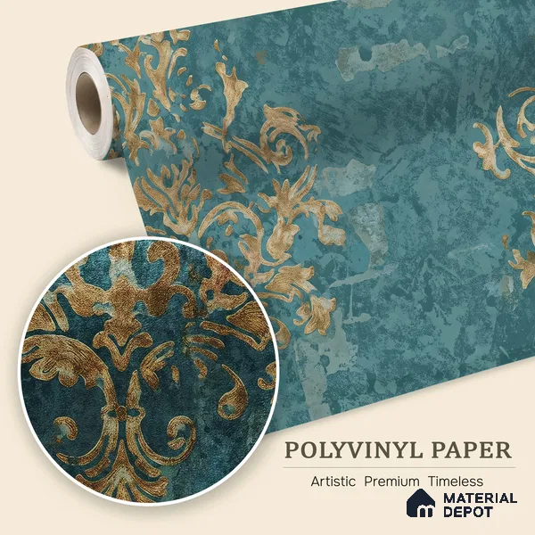 WK150-07 | 10 Meter x 21 Inches Damask Look Wallpaper - 57.41 Sq. Ft. | Minimum 15% wastage during installation