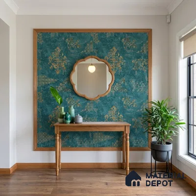 WK150-07 | 10 Meter x 21 Inches Damask Look Wallpaper - 57.41 Sq. Ft. | Minimum 15% wastage during installation