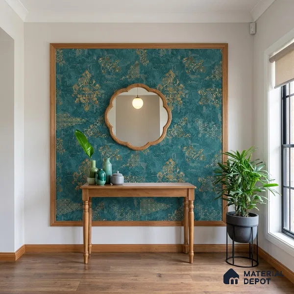 WK150-07 | 10 Meter x 21 Inches Damask Look Wallpaper - 57.41 Sq. Ft. | Minimum 15% wastage during installation