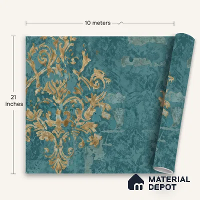 WK150-07 | 10 Meter x 21 Inches Damask Look Wallpaper - 57.41 Sq. Ft. | Minimum 15% wastage during installation