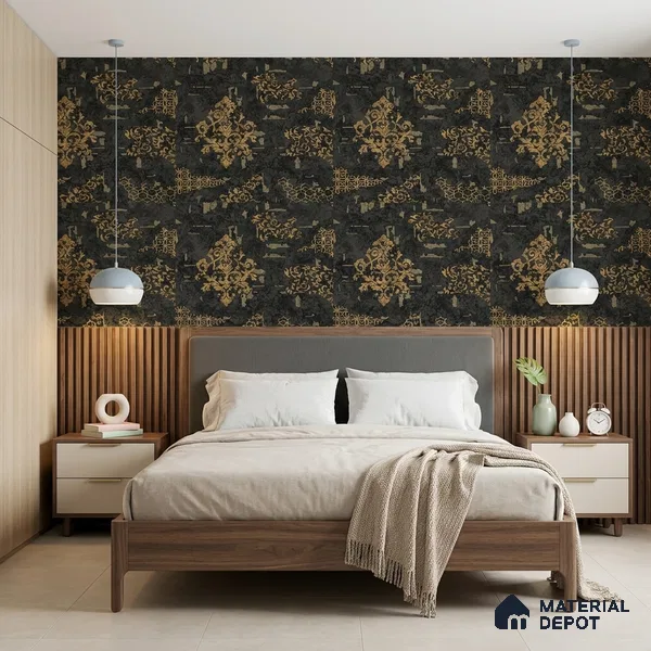 WK150-01 | 10 Meter x 21 Inches Damask Look Wallpaper - 57.41 Sq. Ft. | Minimum 15% wastage during installation