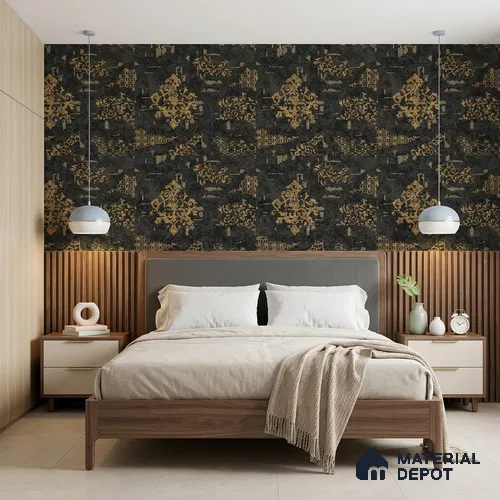 WK150-01 | 10 Meter x 21 Inches Damask Look Wallpaper - 57.41 Sq. Ft. | Minimum 15% wastage during installation
