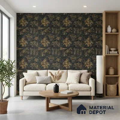 WK150-01 | 10 Meter x 21 Inches Damask Look Wallpaper - 57.41 Sq. Ft. | Minimum 15% wastage during installation