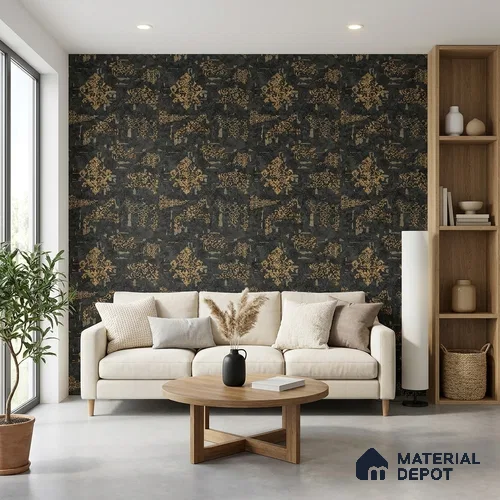 WK150-01 | 10 Meter x 21 Inches Damask Look Wallpaper - 57.41 Sq. Ft. | Minimum 15% wastage during installation