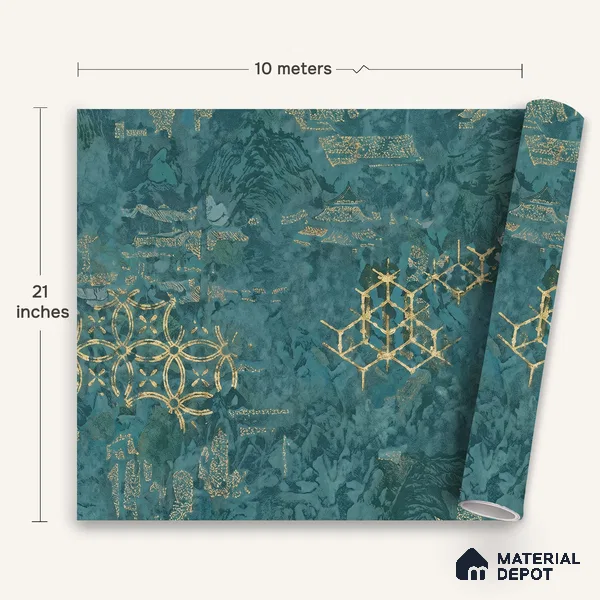 WK150-08 | 10 Meter x 21 Inches Damask Look Wallpaper - 57.41 Sq. Ft. | Minimum 15% wastage during installation
