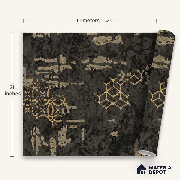 WK150-02 | 10 Meter x 21 Inches Damask Look Wallpaper - 57.41 Sq. Ft. | Minimum 15% wastage during installation