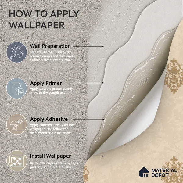 WK150-14 | 10 Meter x 21 Inches Damask Look Wallpaper - 57.41 Sq. Ft. | Minimum 15% wastage during installation