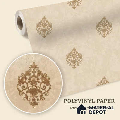 WK150-14 | 10 Meter x 21 Inches Damask Look Wallpaper - 57.41 Sq. Ft. | Minimum 15% wastage during installation