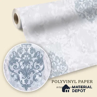 WK150-15 | 10 Meter x 21 Inches Damask Look Wallpaper - 57.41 Sq. Ft. | Minimum 15% wastage during installation
