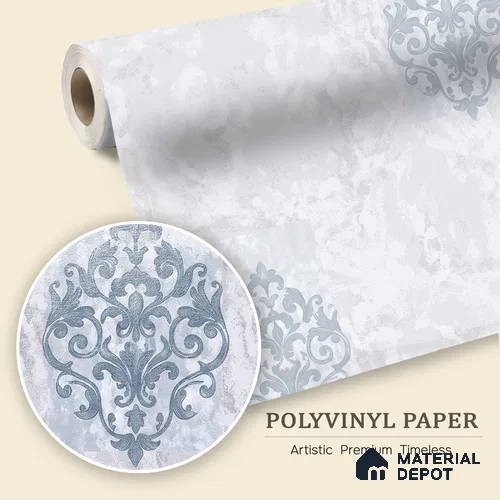 WK150-15 | 10 Meter x 21 Inches Damask Look Wallpaper - 57.41 Sq. Ft. | Minimum 15% wastage during installation
