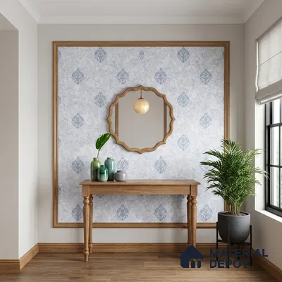 WK150-15 | 10 Meter x 21 Inches Damask Look Wallpaper - 57.41 Sq. Ft. | Minimum 15% wastage during installation