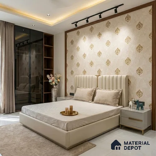 WK150-13 | 10 Meter x 21 Inches Damask Look Wallpaper - 57.41 Sq. Ft. | Minimum 15% wastage during installation